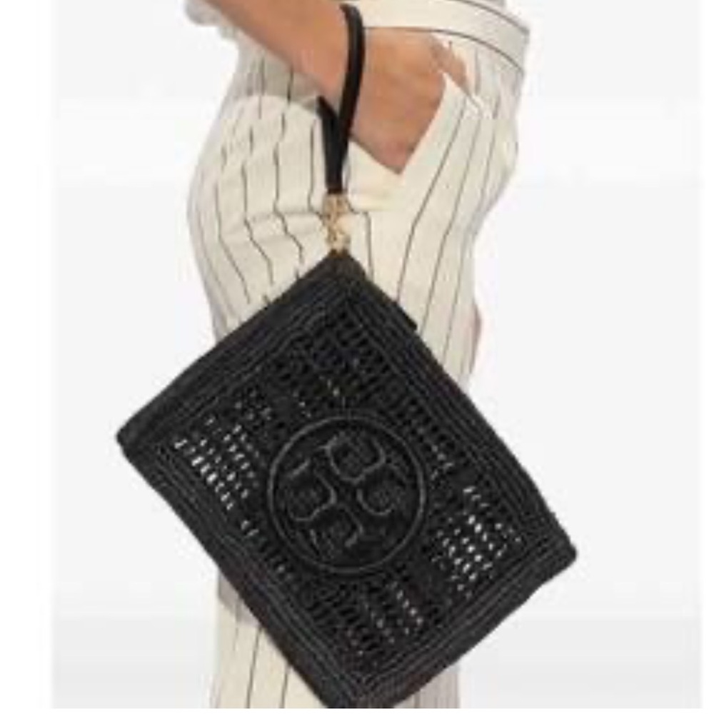 Tory Burch Ella Crotchet Pouch/Wristlet - Picture 2 of 6